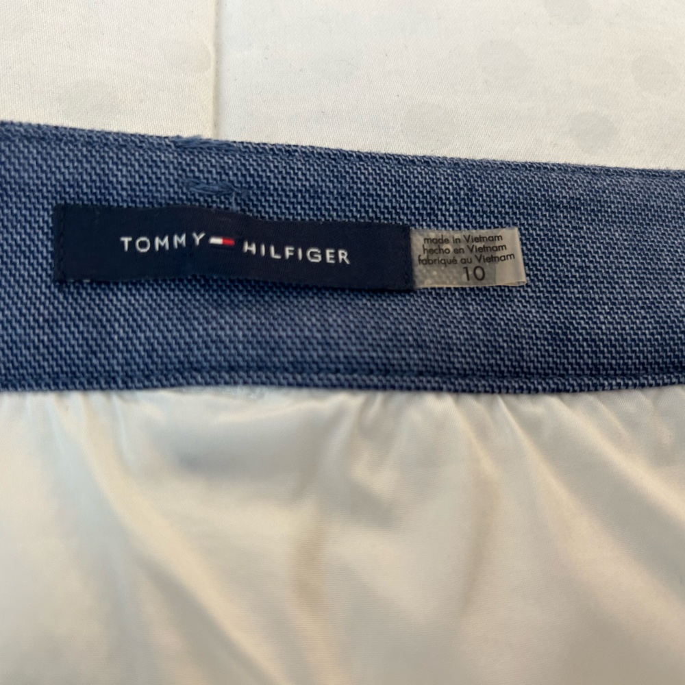 Women's Tommy Hilfiger White & Blue Textured Skirt – Size 10 - Picture 7 of 8